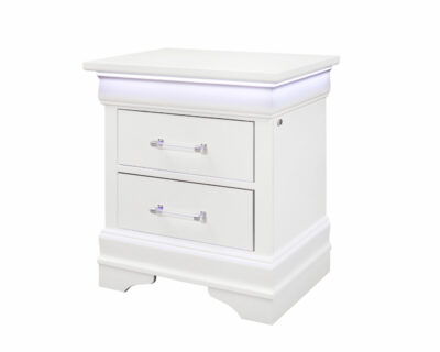 Vivienne White LED Nightstand