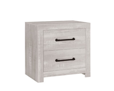 Genevieve White Wash Bedroom Set with Lamps