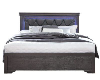 Serenity Metallic Grey Bed with LED