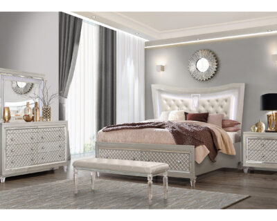 LED Champagne Luxury Bedroom Set