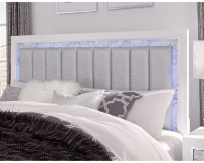 Jessamine Metallic White w Grey Marble Bed