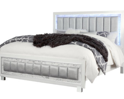 Jessamine Metallic White w Grey Marble Bed