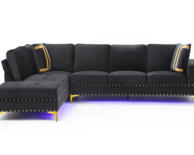 Dashiell Black Sectional w LED